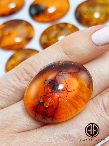 Cognac Amber Free Shape Cabochons