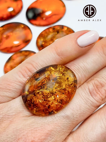 Cognac Amber Free Shape Cabochons