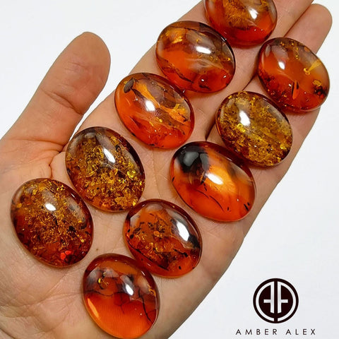 Cognac Amber Free Shape Cabochons