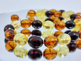 Multi - Color Amber Faceted Olive Beads Necklace