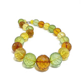 Multi-Color Amber Faceted Round Beads Necklace