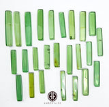Green Amber Rectangular Free Shape Cabochons