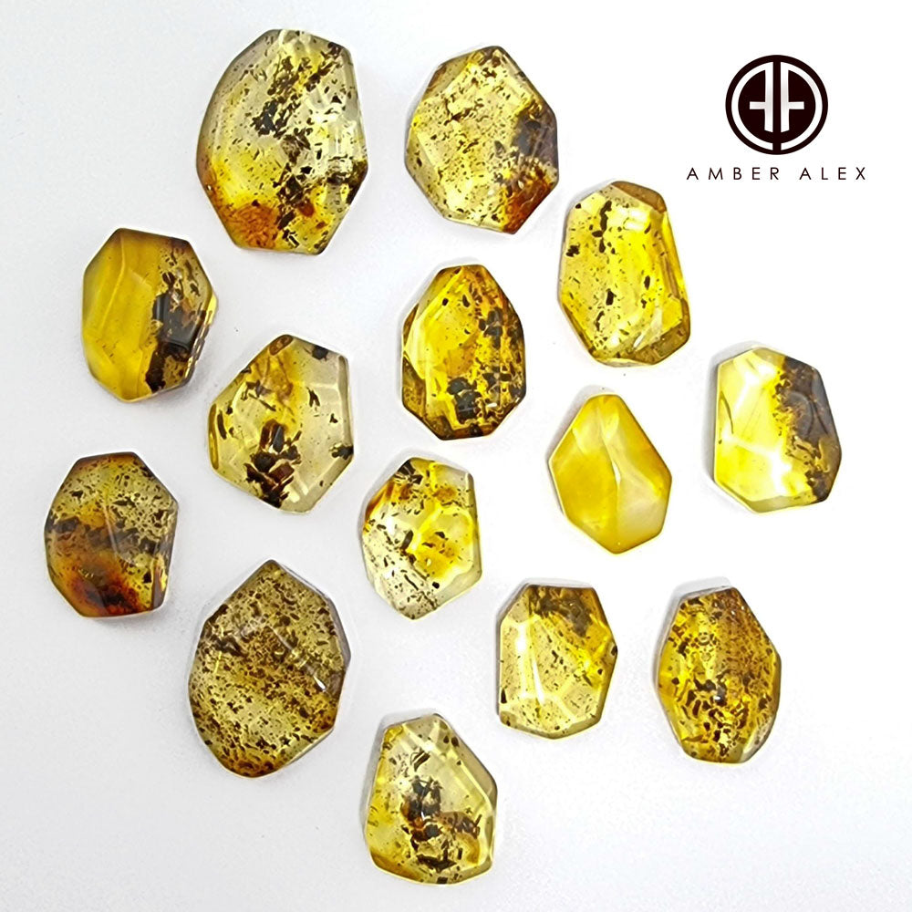 Fossil Amber Faceted Cut Shape Cabochons