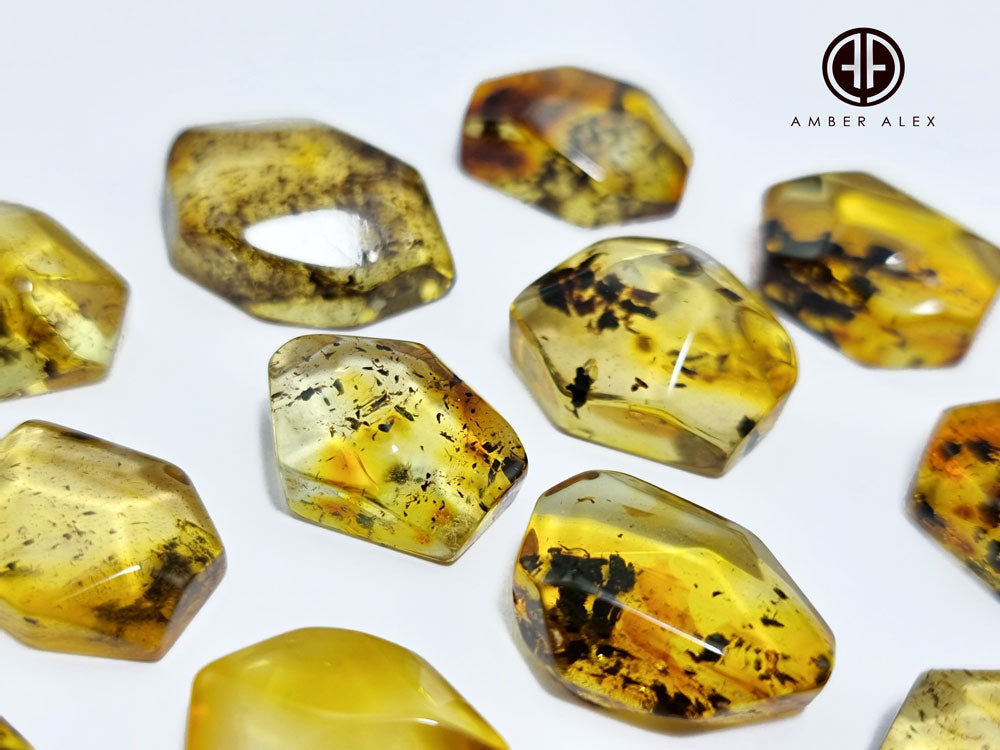 Fossil Amber Faceted Cut Shape Cabochons
