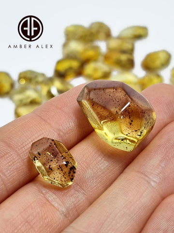 Fossil Amber Crystal Cut Shape Stones