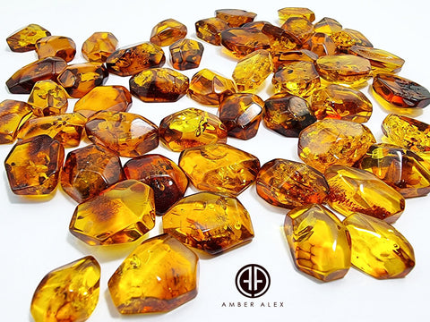 Cognac Amber Faceted Cut Shape Cabochons