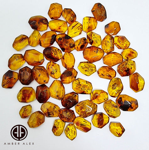 Cognac Amber Faceted Cut Shape Cabochons