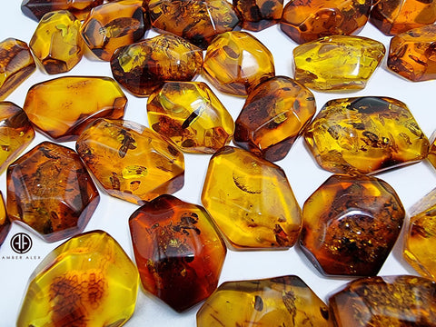 Cognac Amber Faceted Cut Shape Cabochons