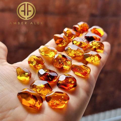 Cognac Amber Faceted Cut Shape Cabochons