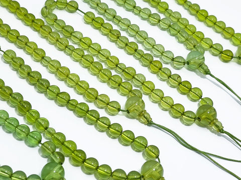 Green Amber Round Beads Juzu Nenju Buddhist Prayer