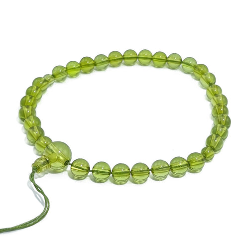 Green Amber Round Beads Juzu Nenju Buddhist Prayer