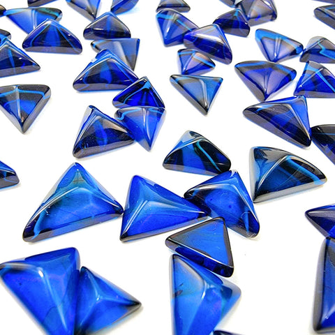 Blue Amber Triangle Cabochons