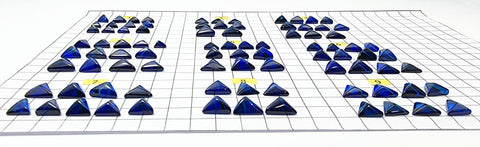 Blue Amber Triangle Cabochons