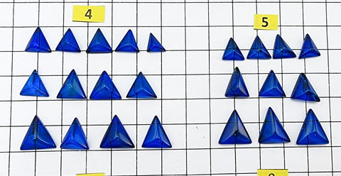 Blue Amber Triangle Cabochons