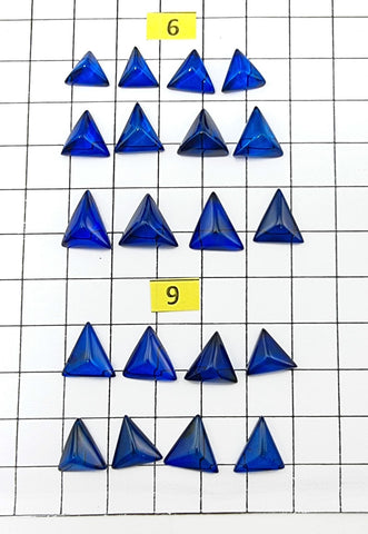 Blue Amber Triangle Cabochons