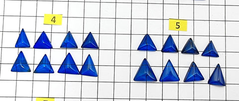 Blue Amber Triangle Cabochons