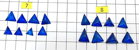 Blue Amber Triangle Cabochons