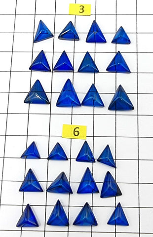 Blue Amber Triangle Cabochons