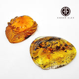 Cognac & Fossil Amber Carved Animals Cabochon