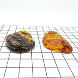 Cognac & Fossil Amber Carved Fishes Cabochons