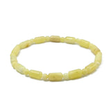 Milky Amber Round & Barrel Beads Stretch Bracelet