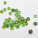 Green Amber Calibrated Round Cabochons
