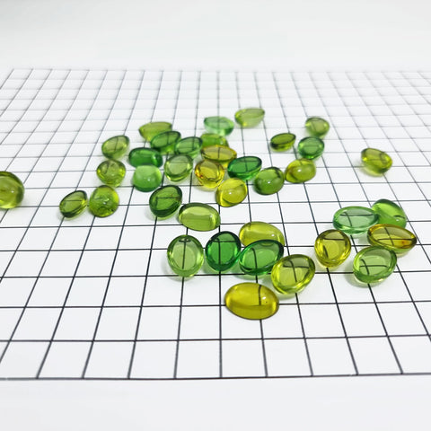 Green Amber Calibrated Oval Cabochons