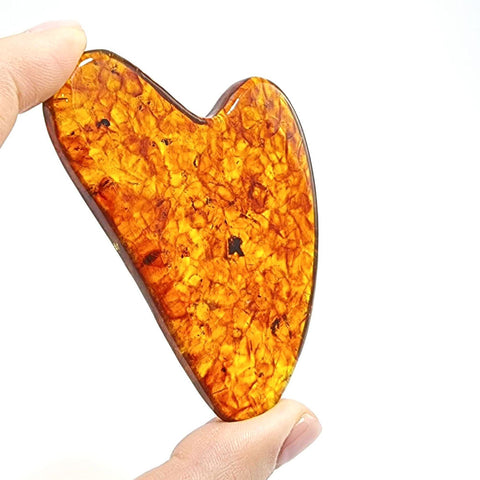 Cognac Amber Gua Sha Face Massage Tool