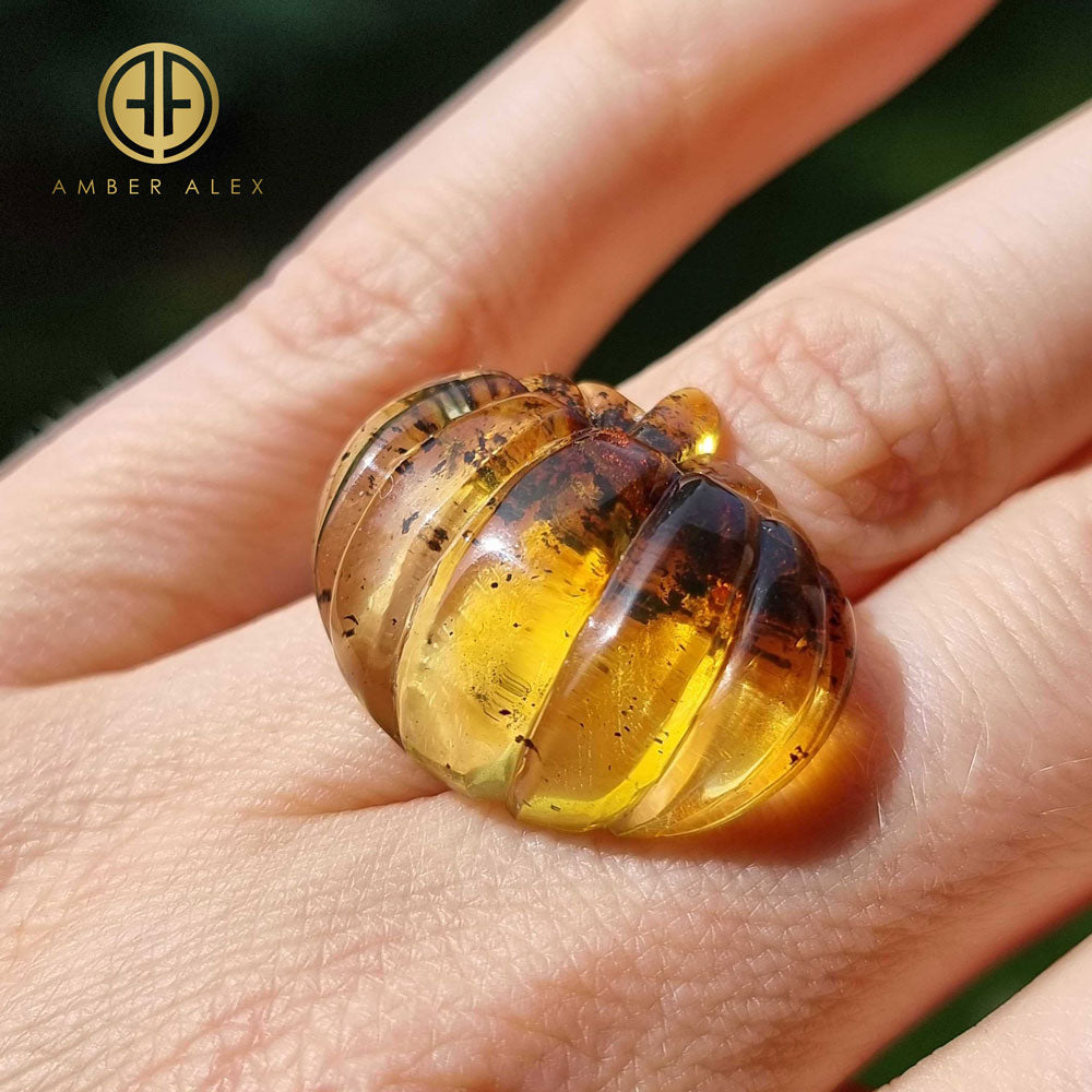 Fossil Amber Carved Pumpkin Cabochons – Amber Alex Jewelry