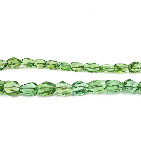 Green Amber Free Shape Faceted Beads