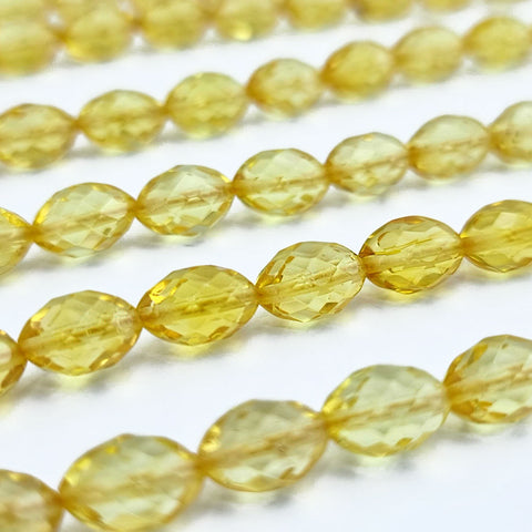 Lemon Amber Olive Faceted Beads