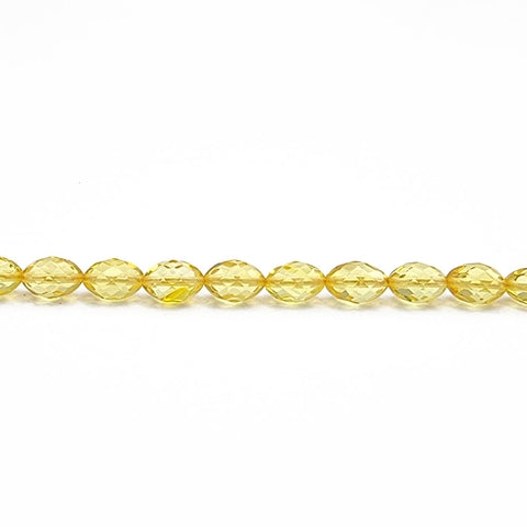 Lemon Amber Olive Faceted Beads