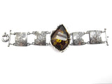 "Earth Stone" Amber Free Shape Bracelet Sterling Silver