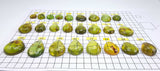 Green Amber Drop Shape Cabochons With Insects