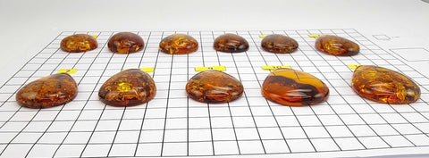 Cognac Amber Drop Shape Cabochons