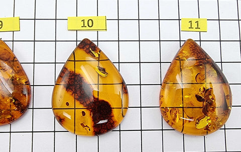 Cognac Amber Drop Shape Cabochons