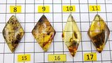Fossil Amber Rhombus Shape Cabochons