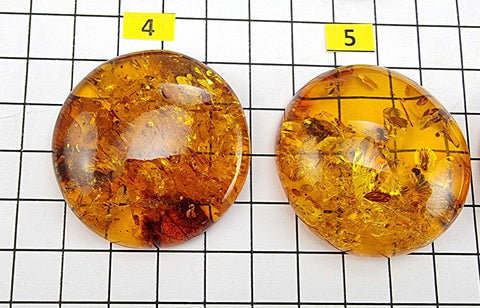 Cognac Amber Free Shape Round Cabochons