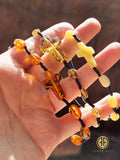 Milky Amber Free Shape Beads Catholic Rosaries - Bracelet