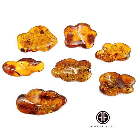 Cognac Amber Cloud  Free Shape Cabochons