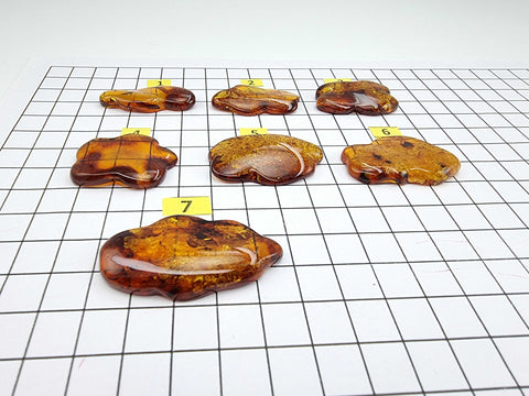 Cognac Amber Cloud  Free Shape Cabochons