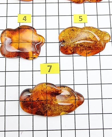 Cognac Amber Cloud  Free Shape Cabochons