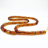 Cognac Amber Faceted Cylinder Shape Islamic Prayer Beads