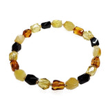 Multi-Color Amber Faceted Nugget Beads Bracelet