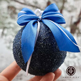 Blue Amber Christmas Ornament
