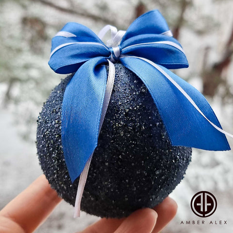 Blue Amber Christmas Ornament