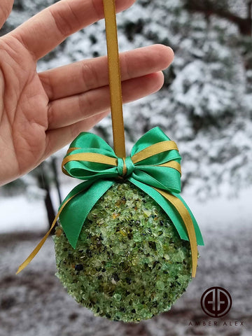 Green Amber Christmas Ornament