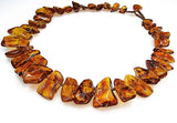 Cognac Amber Tumbled Stone Beads Necklace