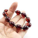 Cherry Amber Olive Beads Stretch Bracelet