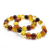 Multi-Color Amber Faceted Round Beads Stretch Bracelet